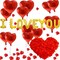 I Love You Balloons and Heart Balloon with 500 Pieces Rose Petals
